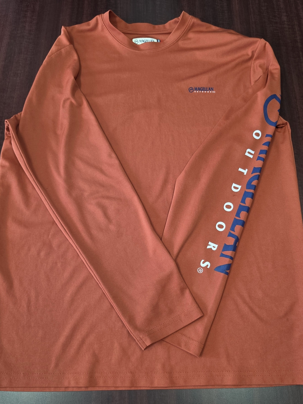 Magellan Outdoors Men’s Long-Sleeve Performance Shirt - Rust